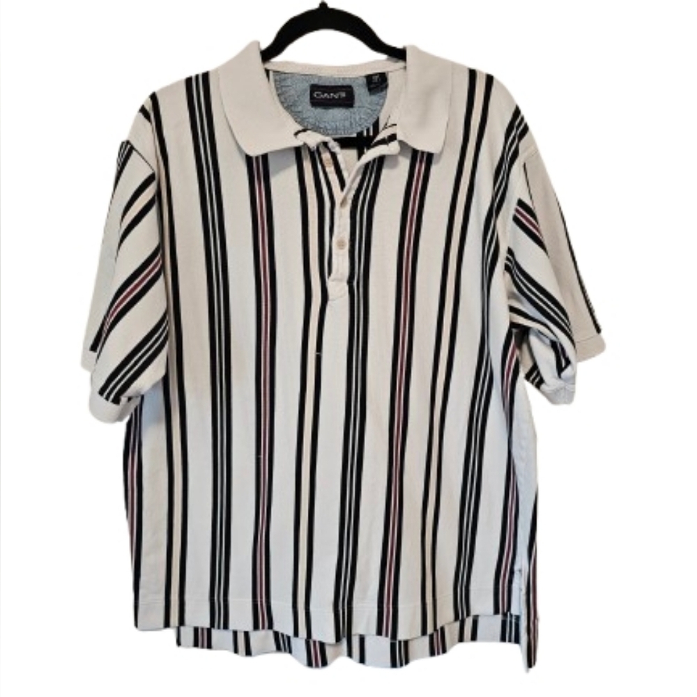 Gant Vintage 90's Striped Polo Shirt Men's 2xlt With Some Flaws